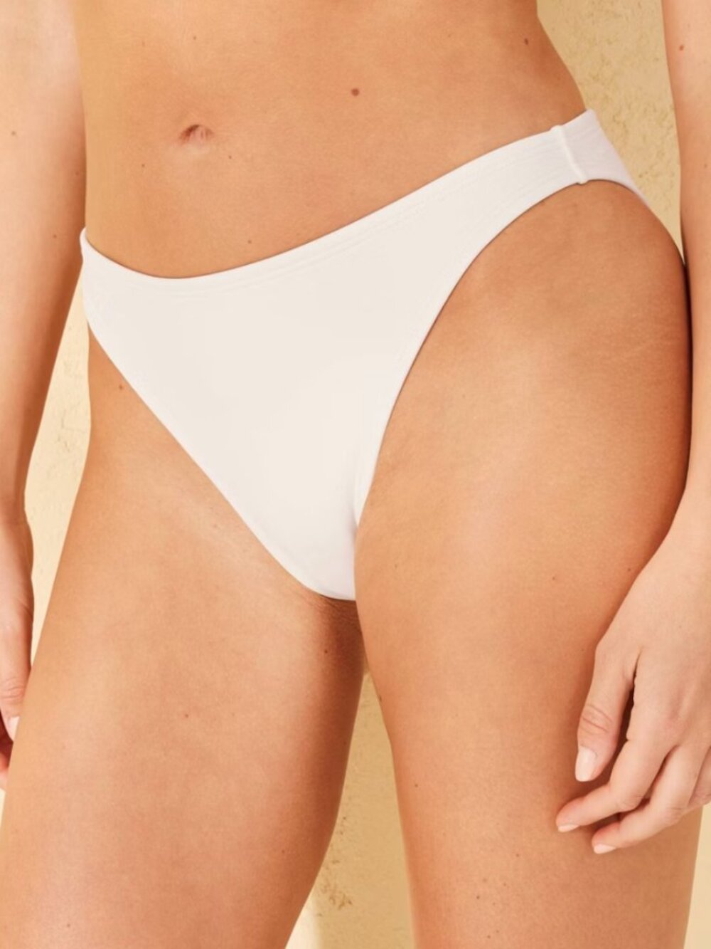 Shade Shore L Womens Bikini Bottom Extra Cheeky High Leg Low Rise Cream